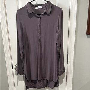 Sophisticated Gray Button-Down Shirt for Women